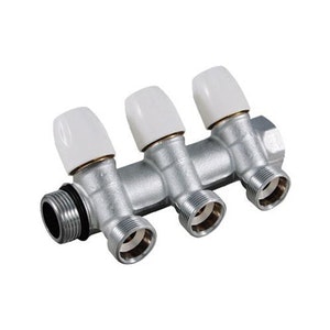 tiemme Kollektor sulg.kraaniga.3/4" maxima 3 x 3/4" vk valge