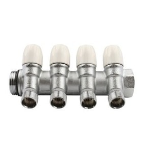 tiemme Kollektor sulg.kraaniga.3/4" maxima 4 x 3/4" vk valge