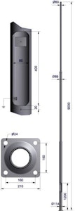 vik ørsta Rett mast 9m ø60/160