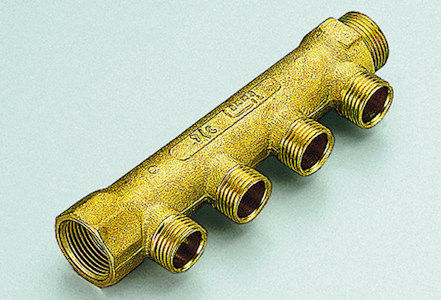 tiemme Kollektor messing 3/4" linear 3 x 1/2" vk