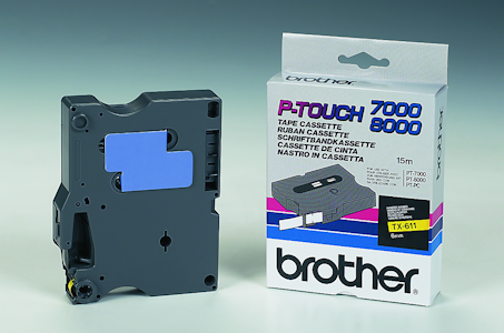 brother Märktape tx-611 6mm gul/svart