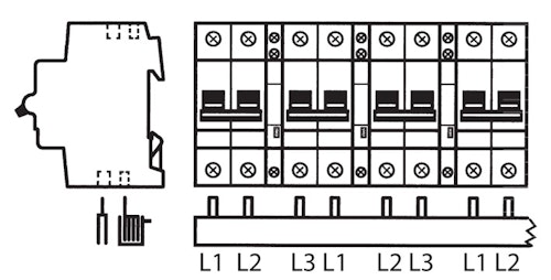 abb Samleskinne 3 fas + hj, 46mod 2cdl230006r1646