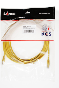 lanse 3-play Patchkabel utp c5e 1,0m gul krysset lanse
