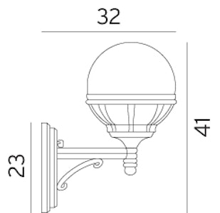 norlys Bologna 361 hvit vegglampe / utelampe