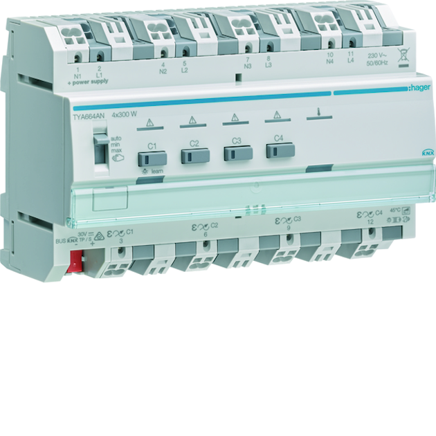 HAGER DIMMER KNX TYA664AN 4X300W RLCPD DIN Installation Bus Systems