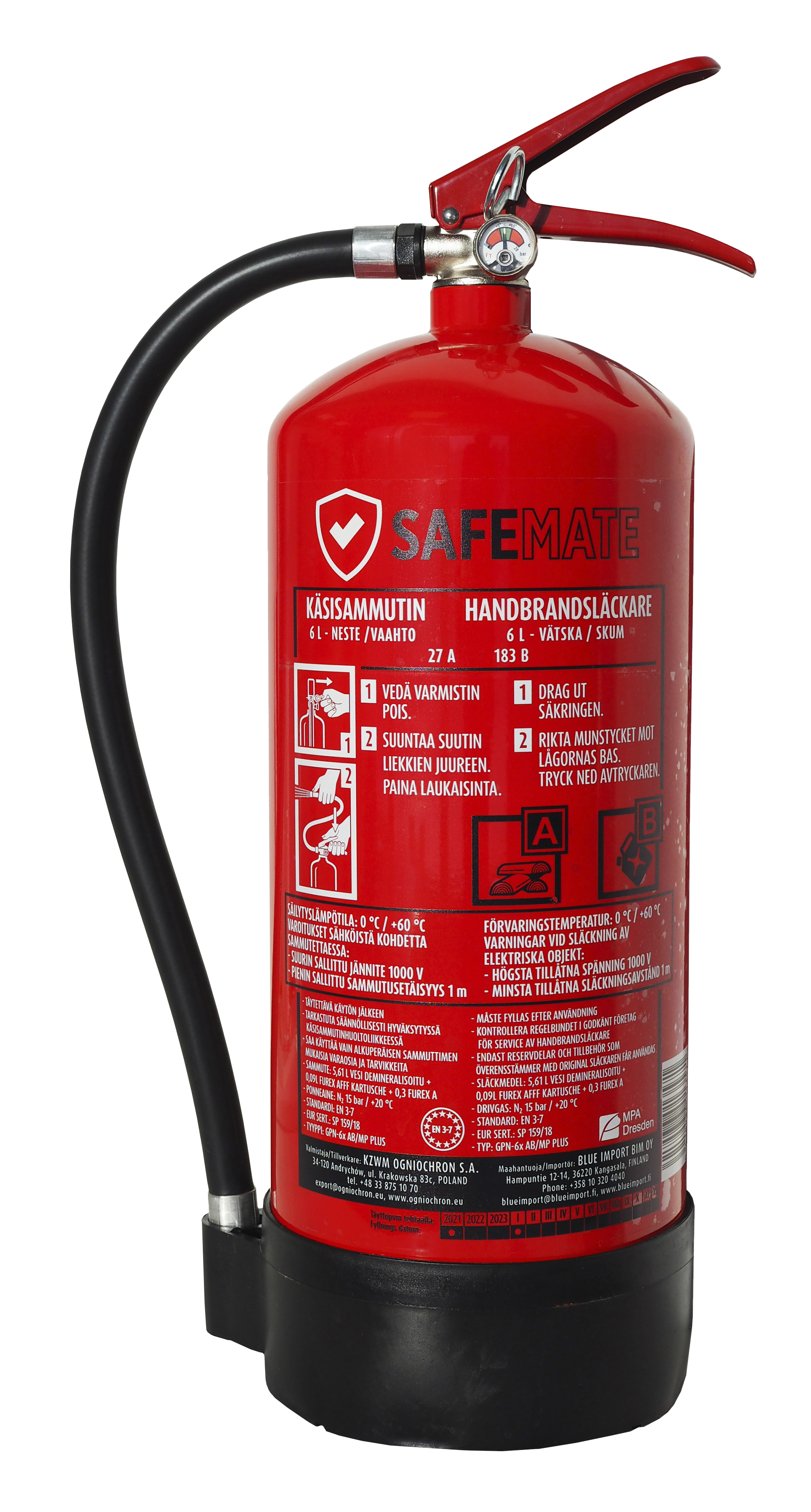 FOAM EXTINQUISHER 6L 27A 183B | Fire Extinguishers | Onninen