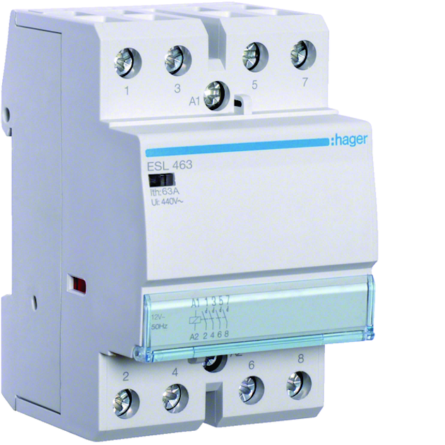 HAGER CONTACTOR ESL463 4NO 63A C.12VAC | Contactor Relays | Onninen