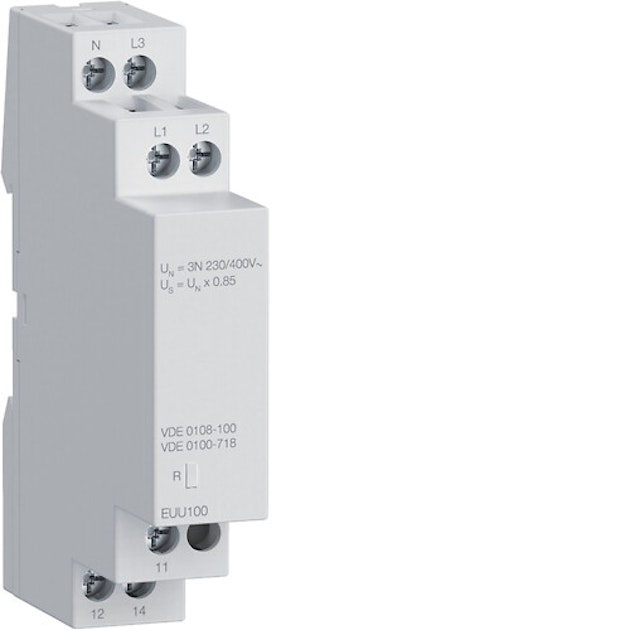 HAGER VOLTAGE MONITORING RELAY EUM100 UV/W/PHASE 1CO 1M Other Relays