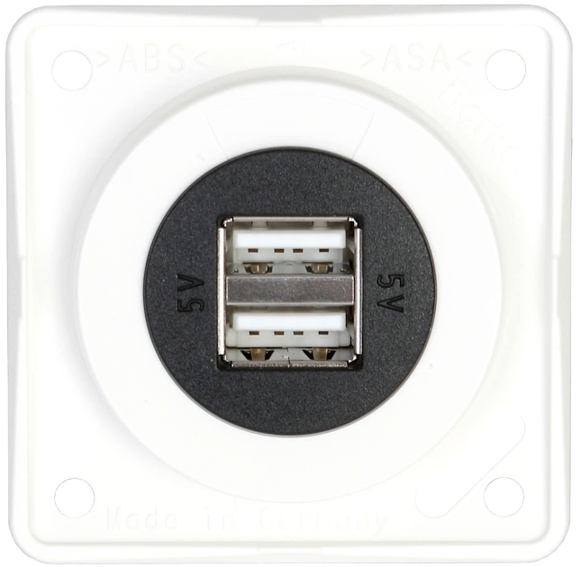 HAGER USB SOCKET OUTLET INTEGRO FLOW 2USB/3A/12VDC UR WHITE | 25 Socket ...