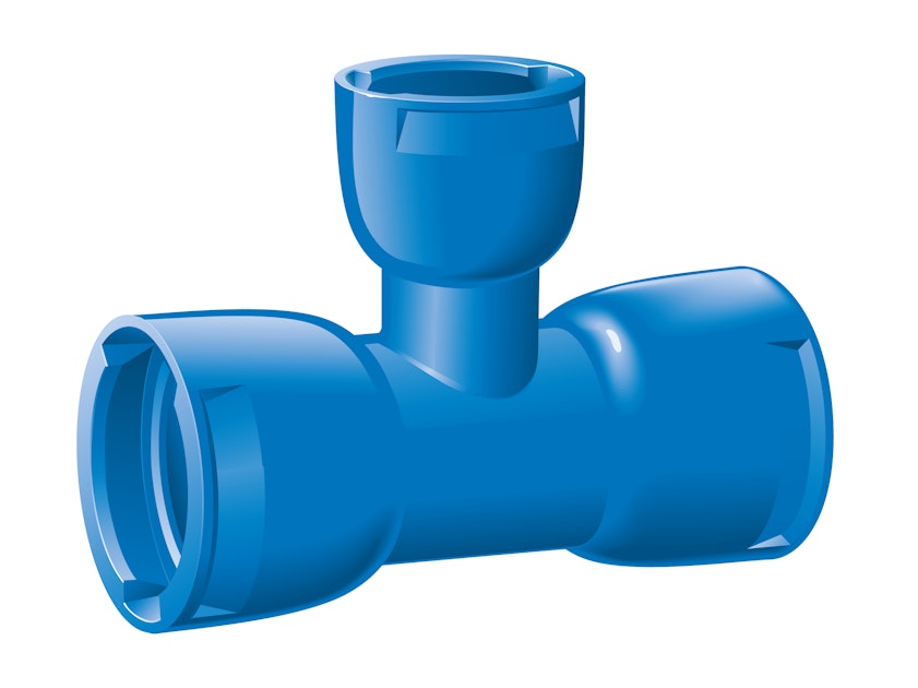 VRS-T-RÖR 250X100 SEGJÄRN 3M | T-rör med 3 mufar, med packning | Onninen