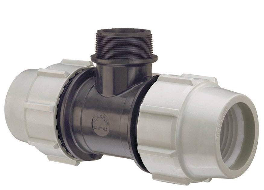 KOPPLING PE T-RÖR 63XR50 PLASSON 7840 PN10 PE-UTV.GG-PE | T-rör | Onninen