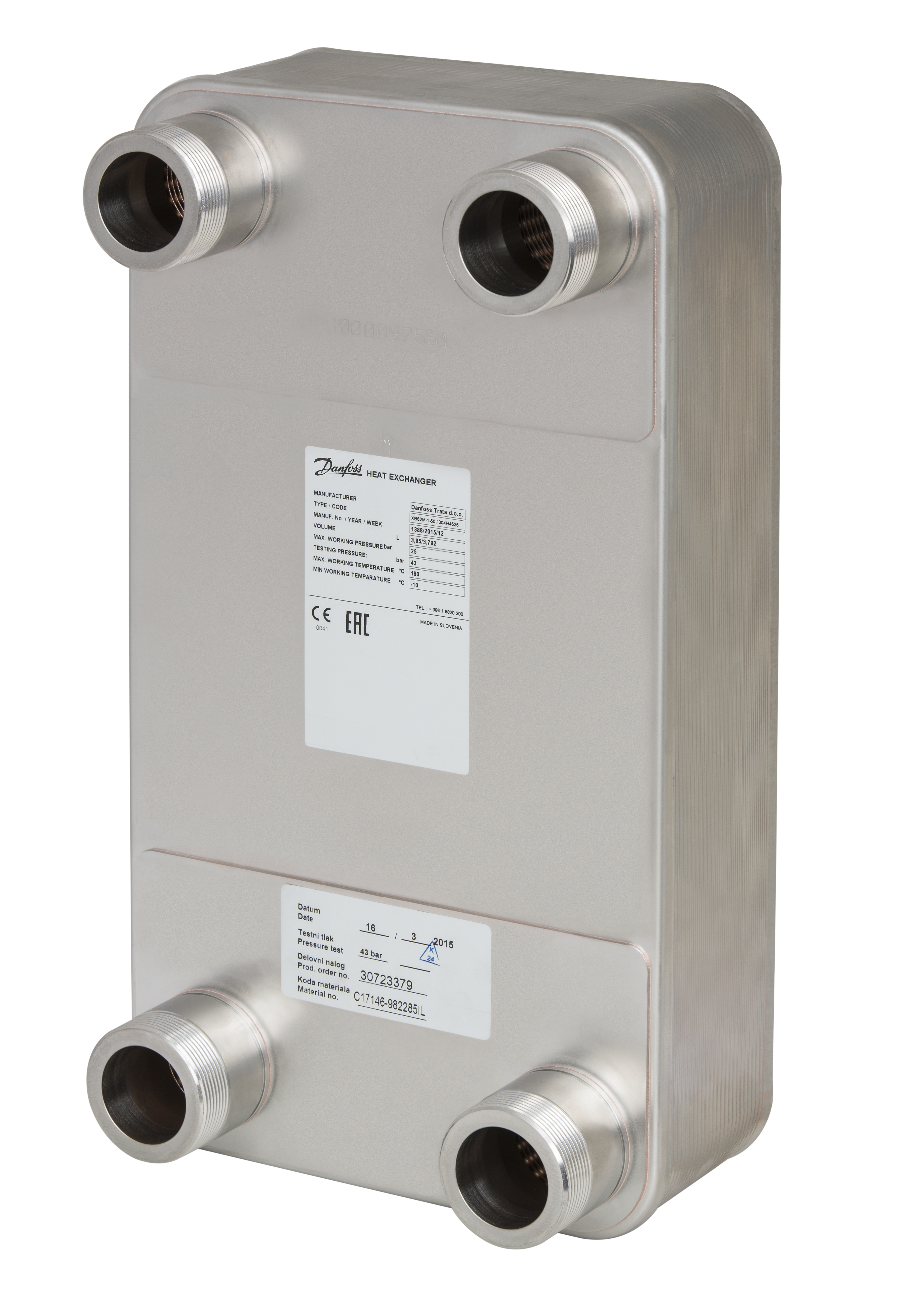 LODĒTAIS PLĀKŠŅU SILTUMMAINIS XB 52M-1-50 G2 25Bar