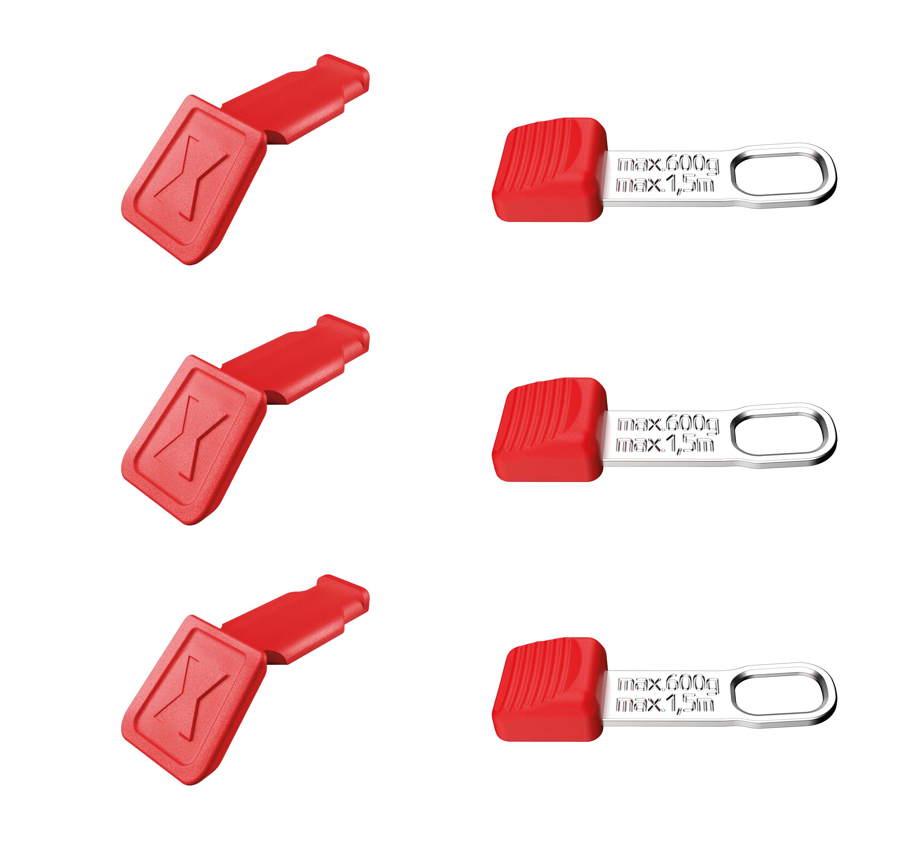 TetheredTool + plast klips rød, 3 stk.