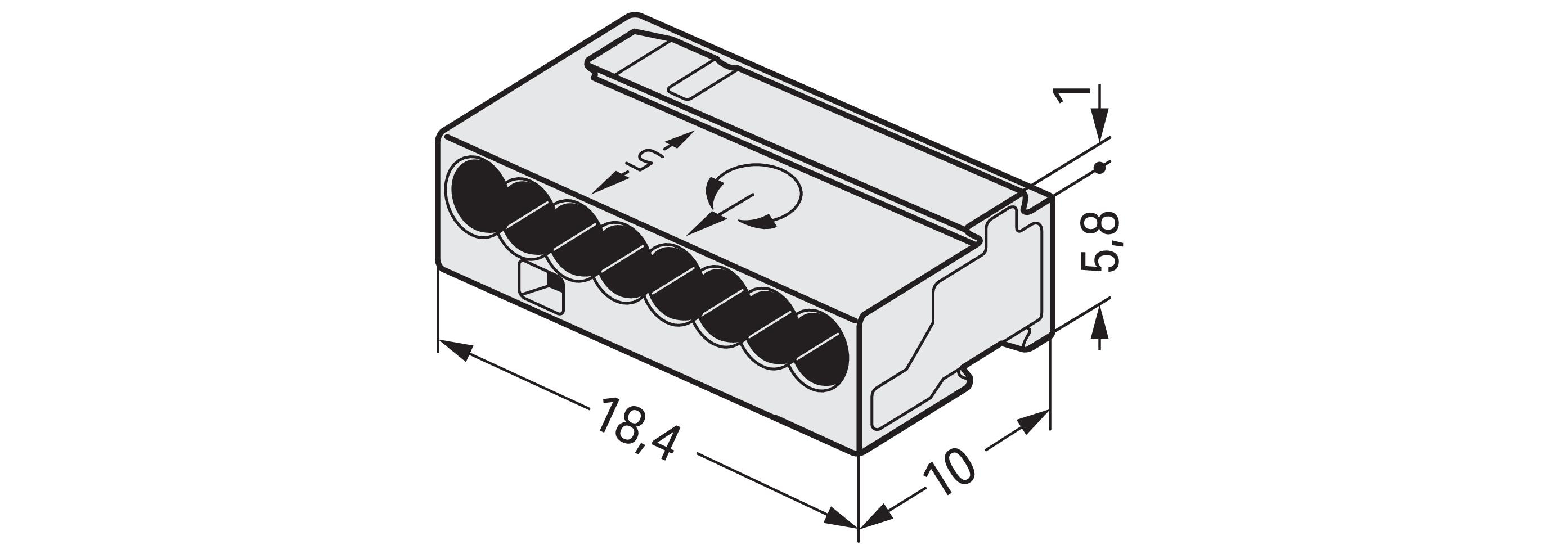wago Rasialiitin wago 243-308 8-nap,0.2-0.75mm2,har