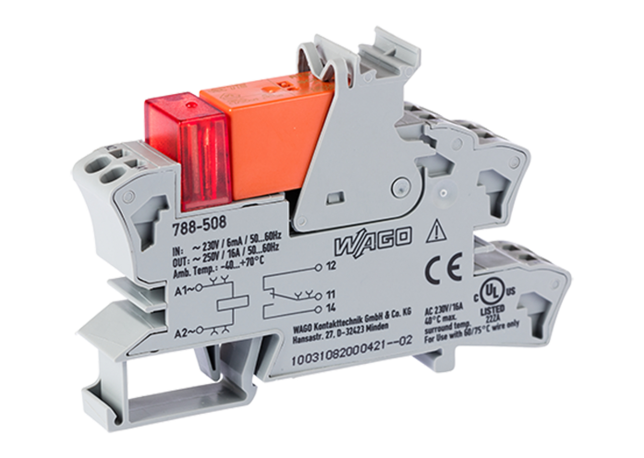 PĀRSLĒDZĒJRELEJS ar LED indik. DIN ligzda 230VAC 1CO 16A