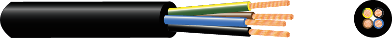 CABLE FOR POLE LUMINAIRE MPK 5 x 1,5 S BLACK C100