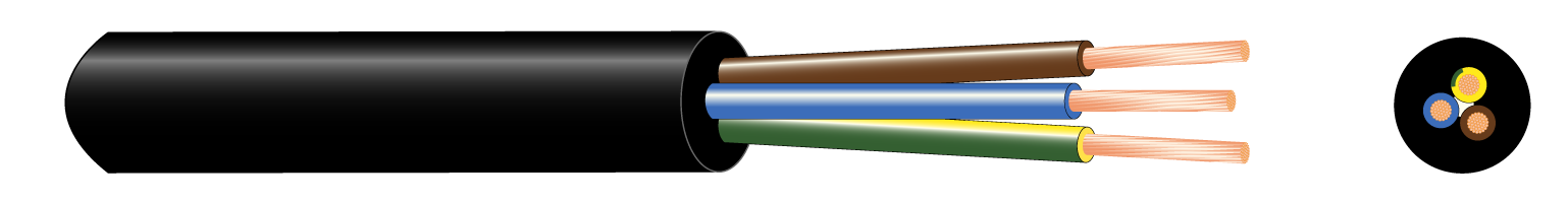 CABLE FOR POLE LUMINAIRE MPK 3 G 2,5  BLACK COIL