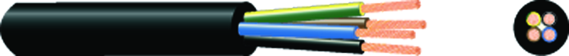 CABLE FOR POLE LUMINAIRE MPK 3 G 2,5  BLACK DRUM