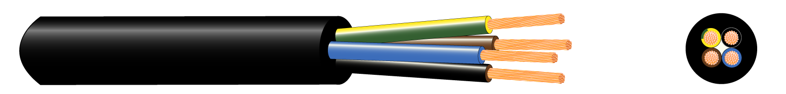 CABLE FOR POLE LUMINAIRE MPK 4 G 2,5  BLACK COIL