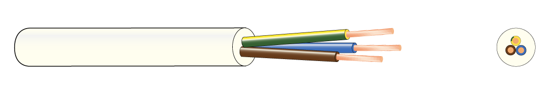 INSTALLATION CABLE MSK 3G0.75  WHITE COIL100
