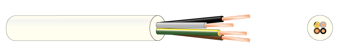 INSTALLATION CABLE MSK 4G0.75  WHITE COIL100