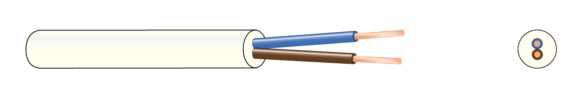 INSTALLATION CABLE MSK 2x0.75 N WHITE COIL100