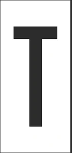 hammarprodukter Marking plate h50 white letter t