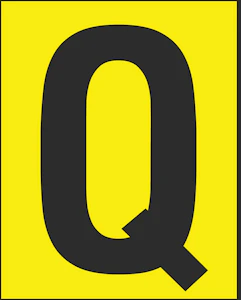 hammarprodukter Kombinationsskylt h50v gul bokstav q
