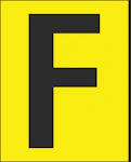 MERKINTÄKILPI H50V KIRJAIN F, PSS 25