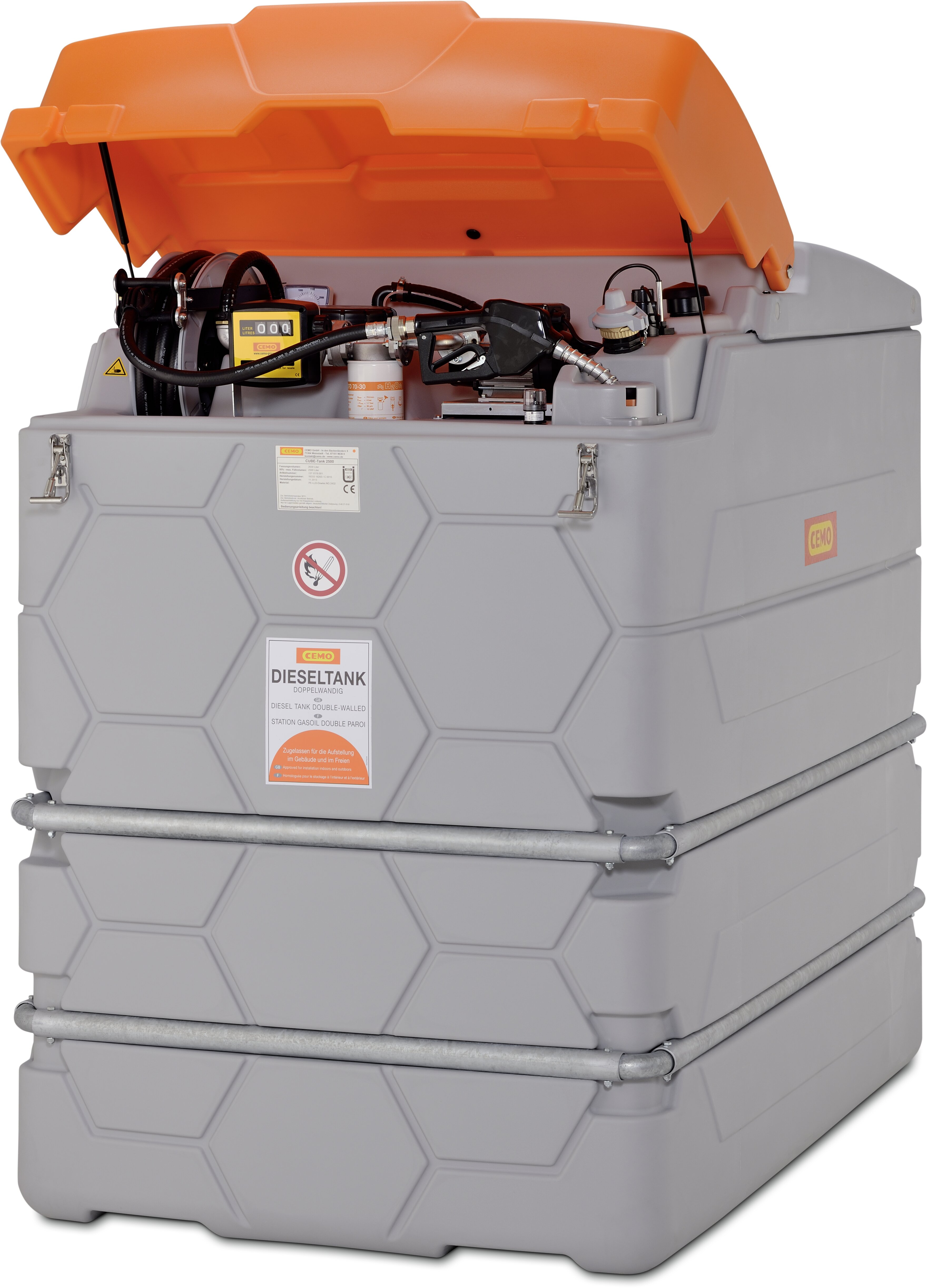 CUBE-DIESELSÄILIÖ 2 500L ULKOKÄYTTÖÖN PREMIUM