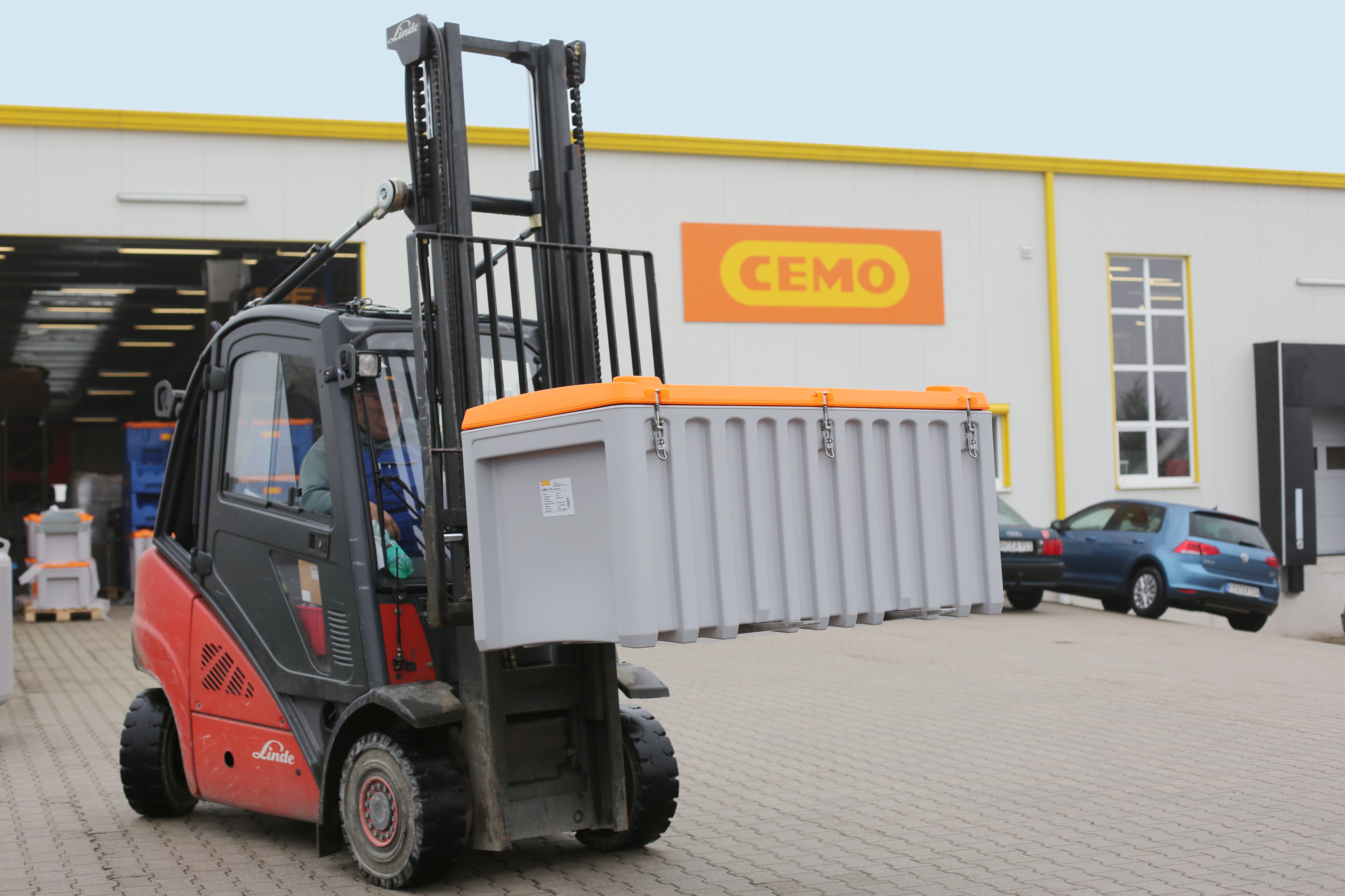 cemo Cembox 750l säilytyslaatikko harmaa/oranss