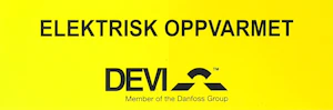 devi by danfoss Merkeskilt selv.kl for varmekabel