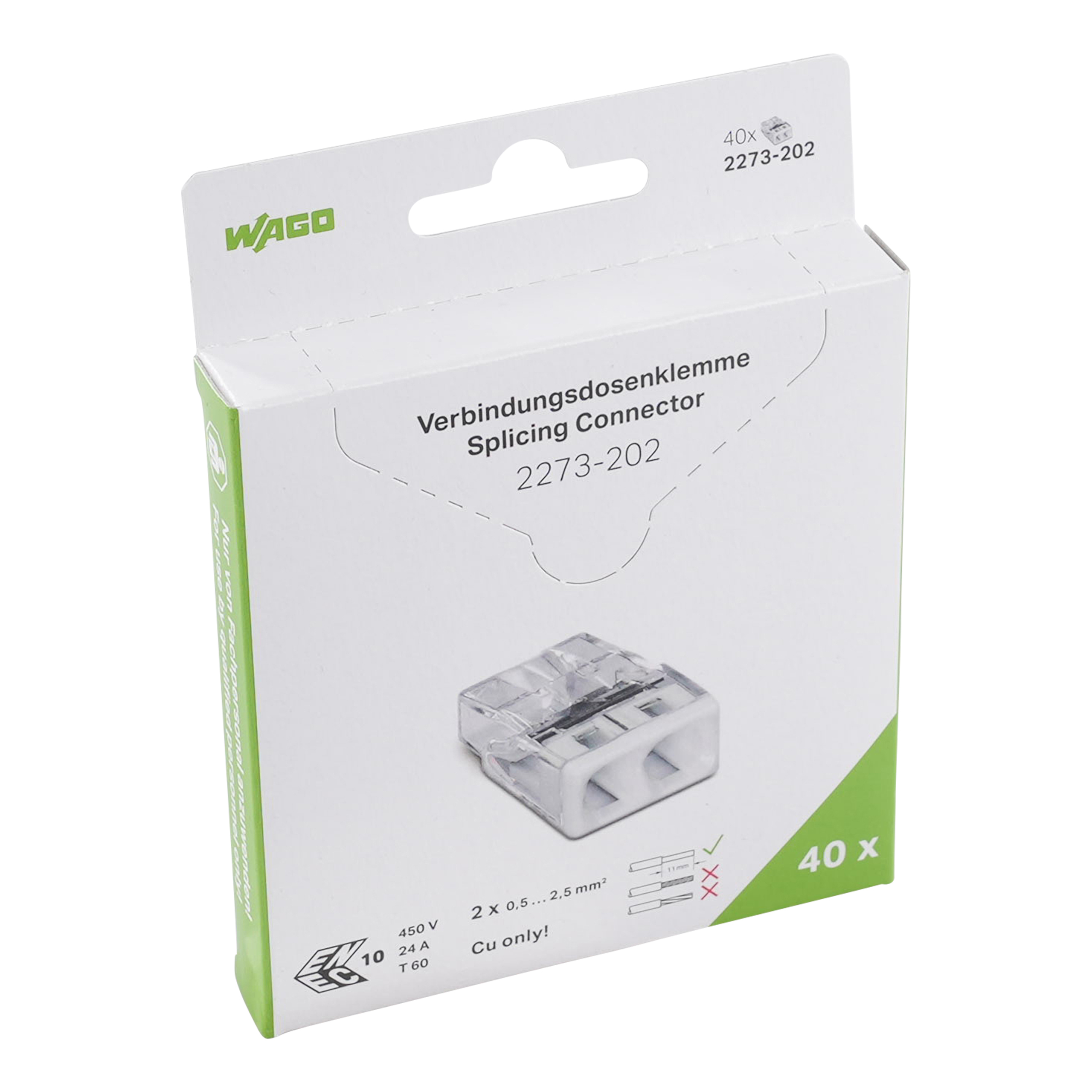 RASIALIITIN WAGO 2273, 2-N, BLISTER VAL (40kpl)