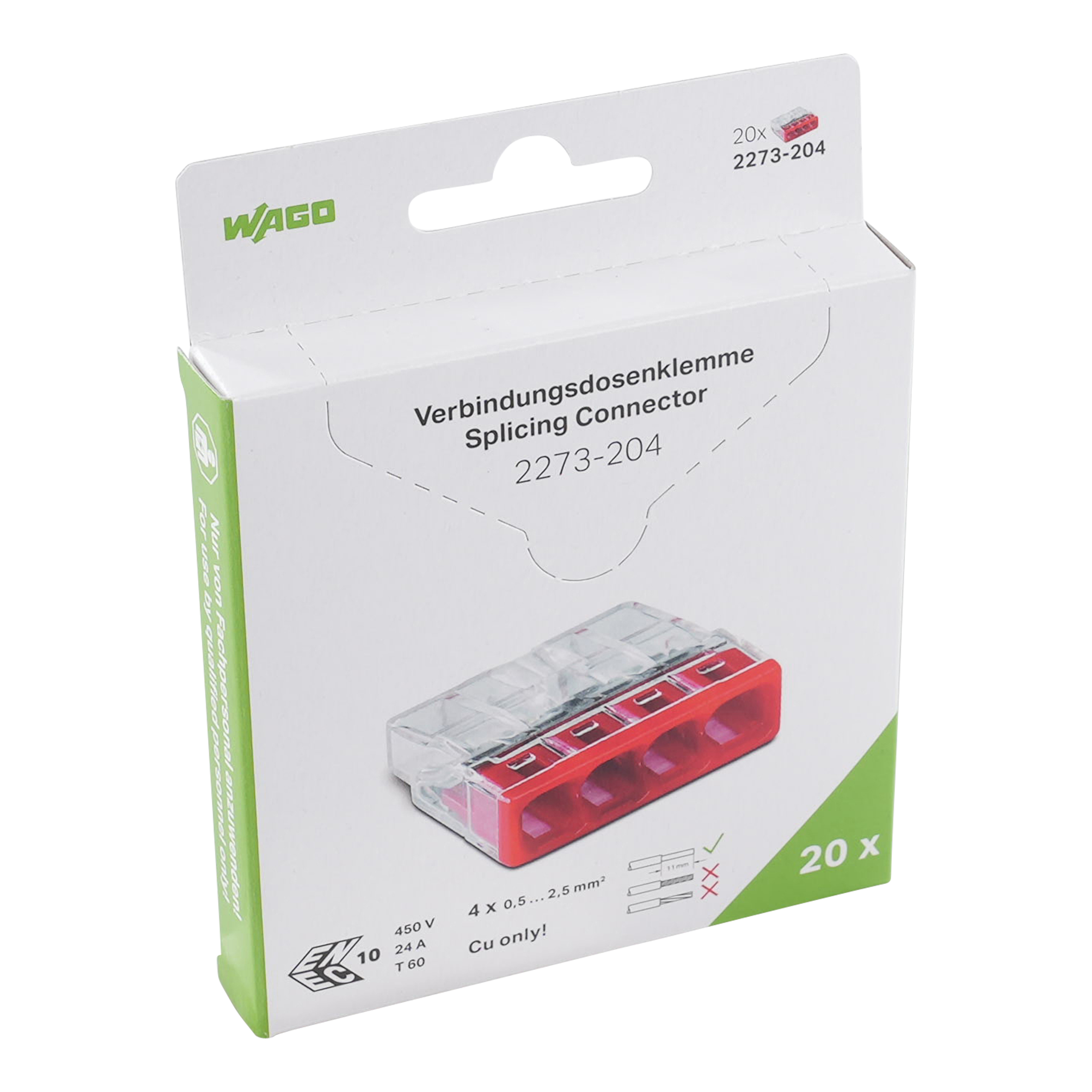 BOX CONNECTOR 2273, 4-P BLISTER RED (20pcs)