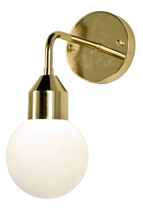 aneta lighting Florens vegglampe messing/opal e14 ip44