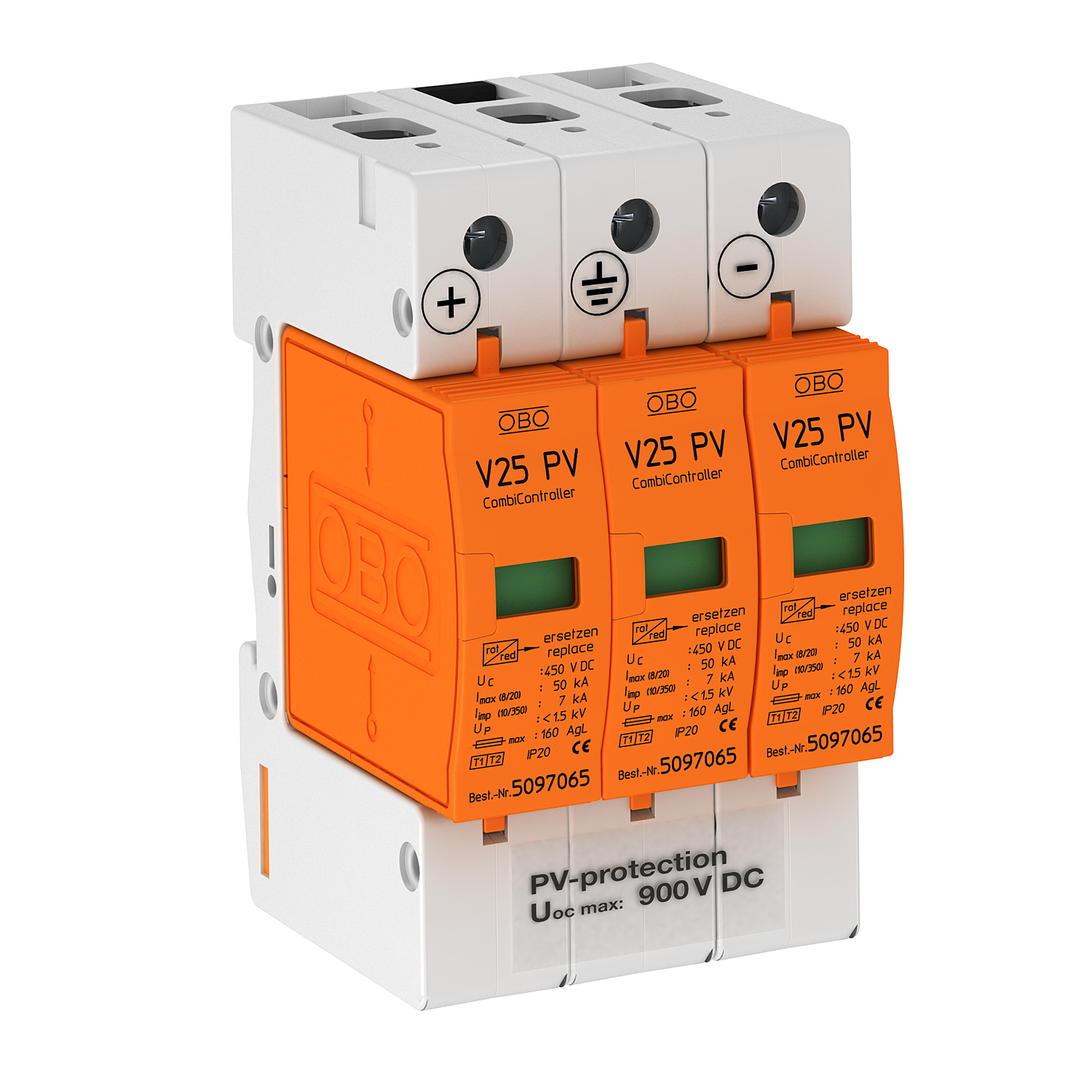 BLIXT-ÖVERSPÄNNINGSSKYDD SOLCELL TYP1+2 900V