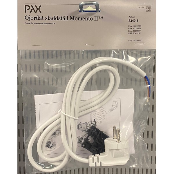 pax Plug cord pax for towelwarmer w/mom.ii timer