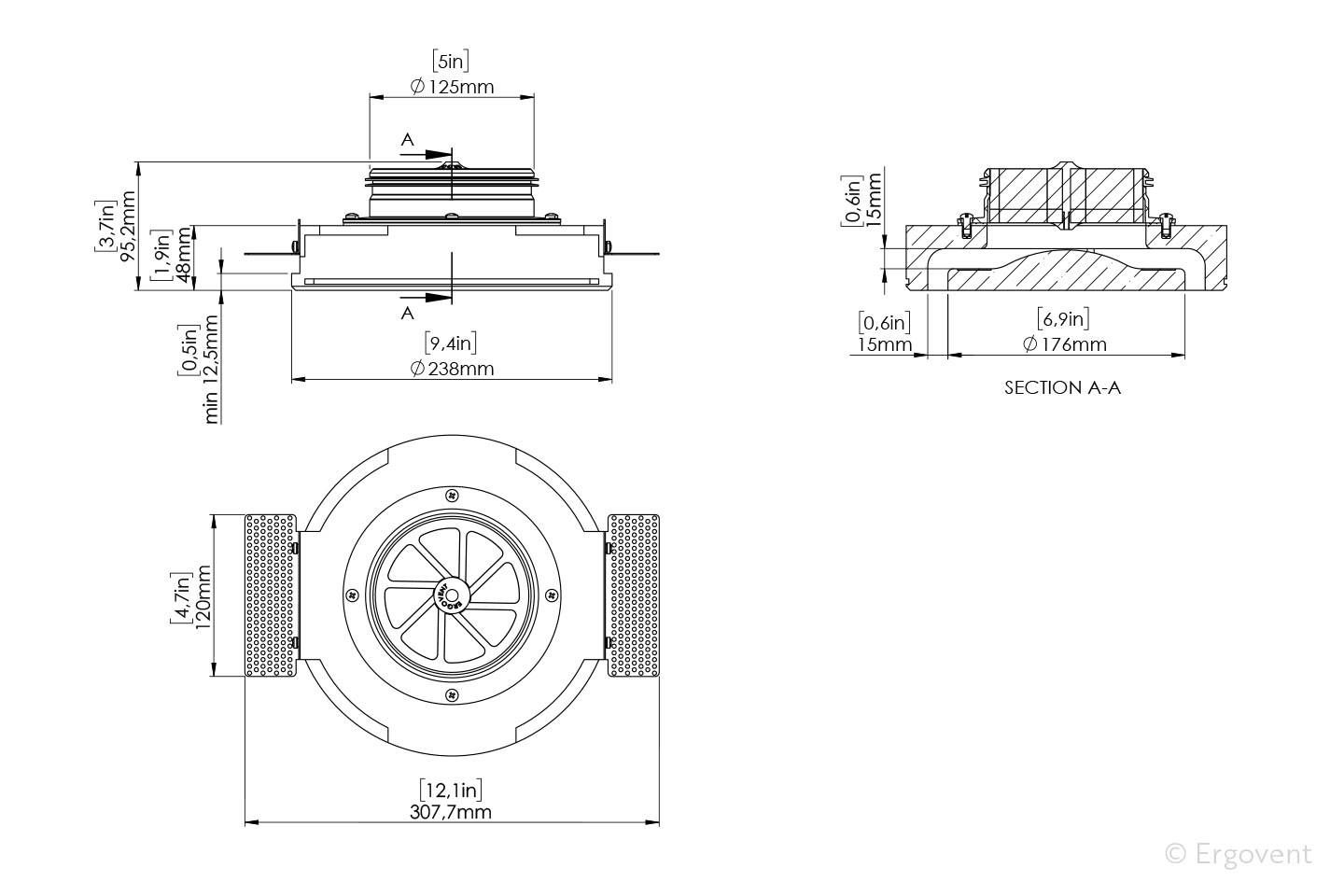 ergovent Ventilation valve ergovent rondo 125