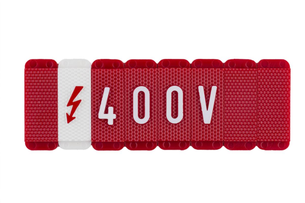 Merkeskilt Rødt ''400V'' UM NHP 300239R0042