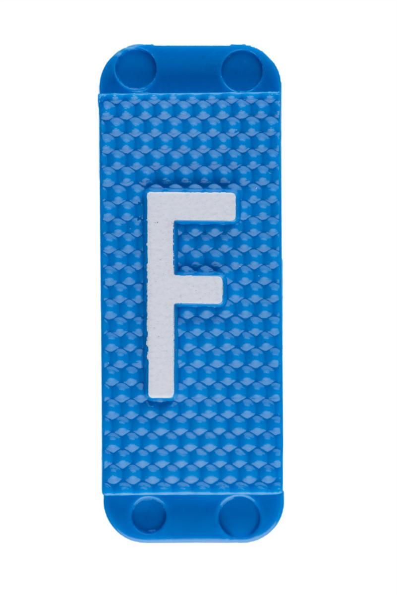 Merkeskilt Blått "F", pose á 10 stk. NHP 300239R0016