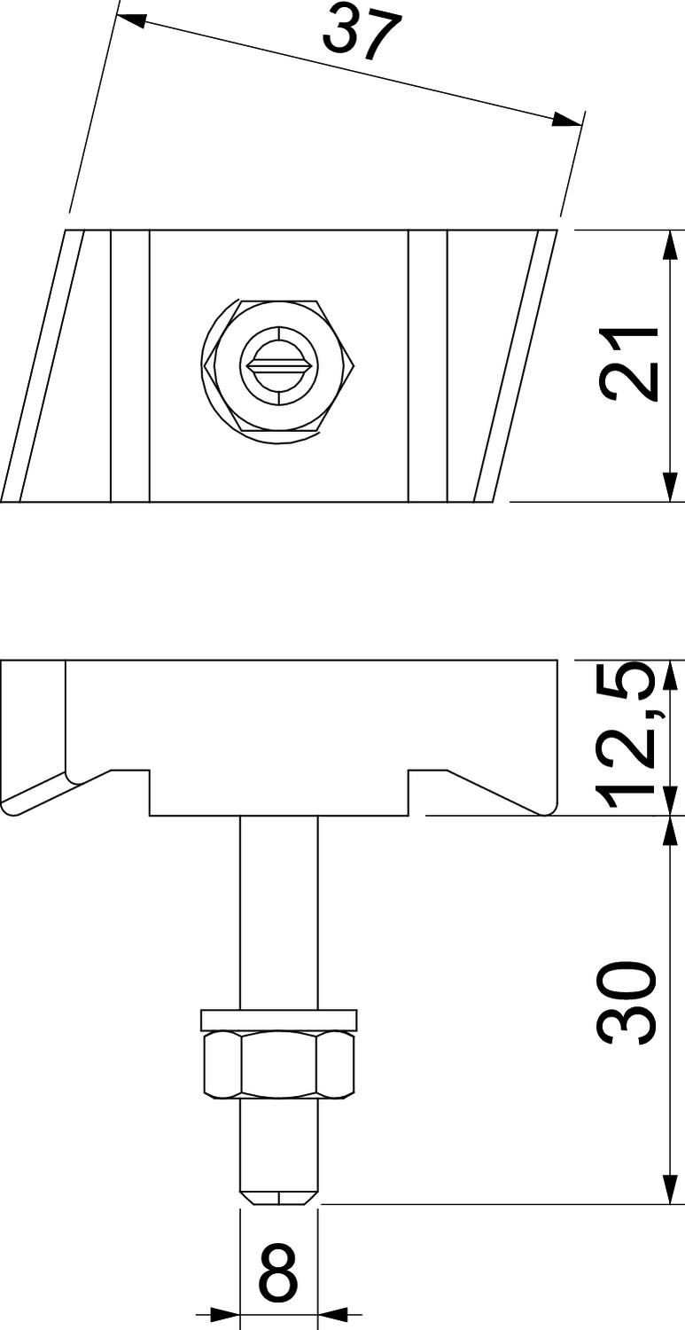 obo bettermann T-bult m8x30m aluzink