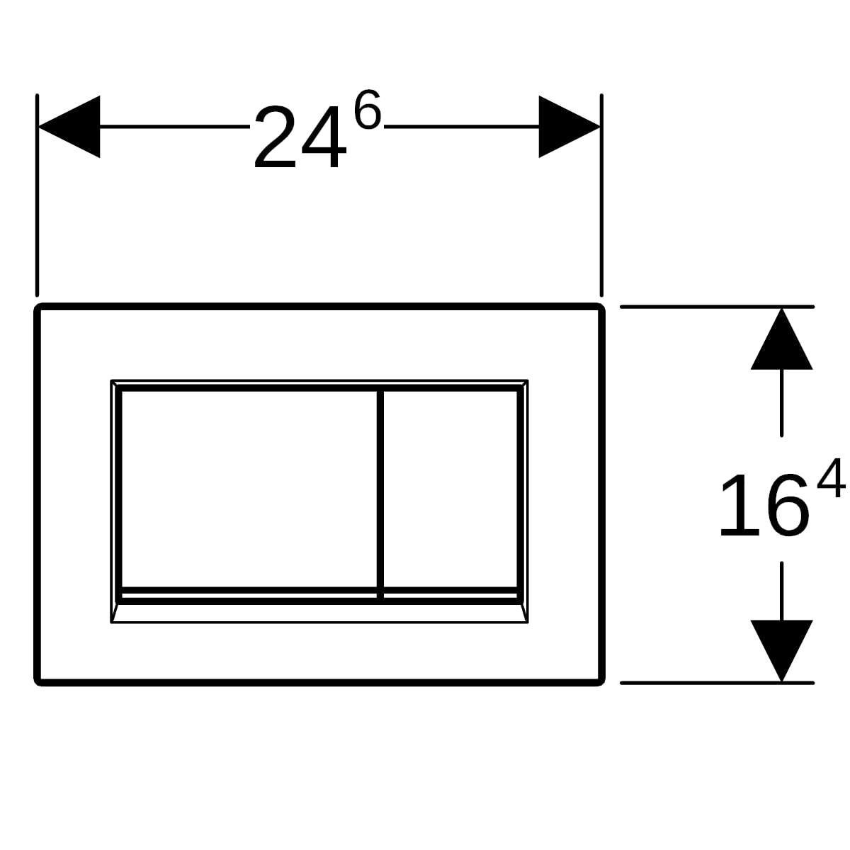 geberit Tryckplatta geberit sigma20 kantig krom/mattkrom