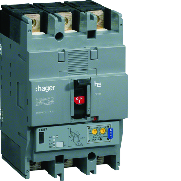 hager Moulded case circuit breaker 3p 63-80-100a 70ka