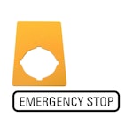 SKILT EMERGENCY STOP 33x50 M22-XZK-GB99