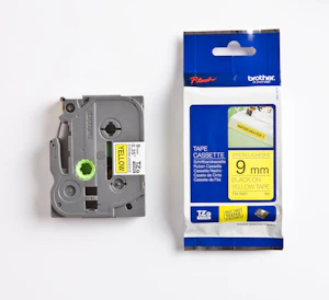 brother Tape 9mm svart/gul