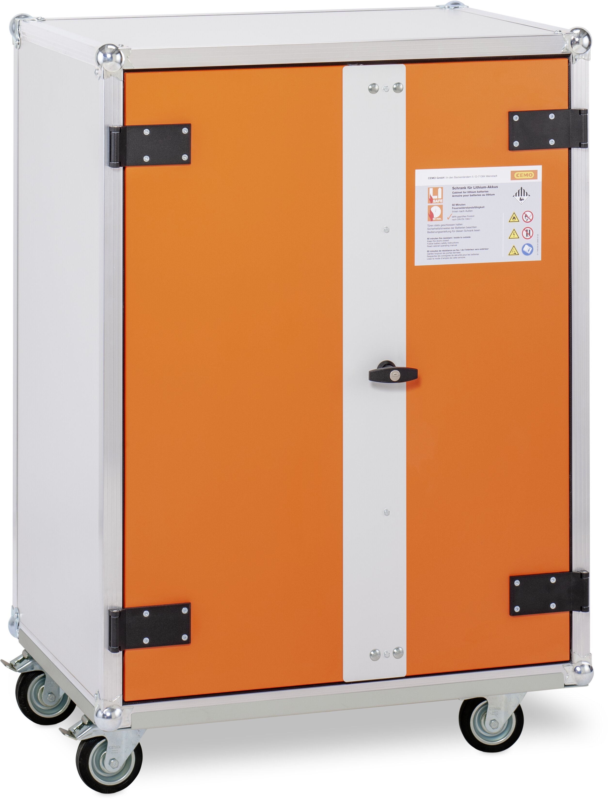cemo Battery storage cabinet 8/10 lockex with castors