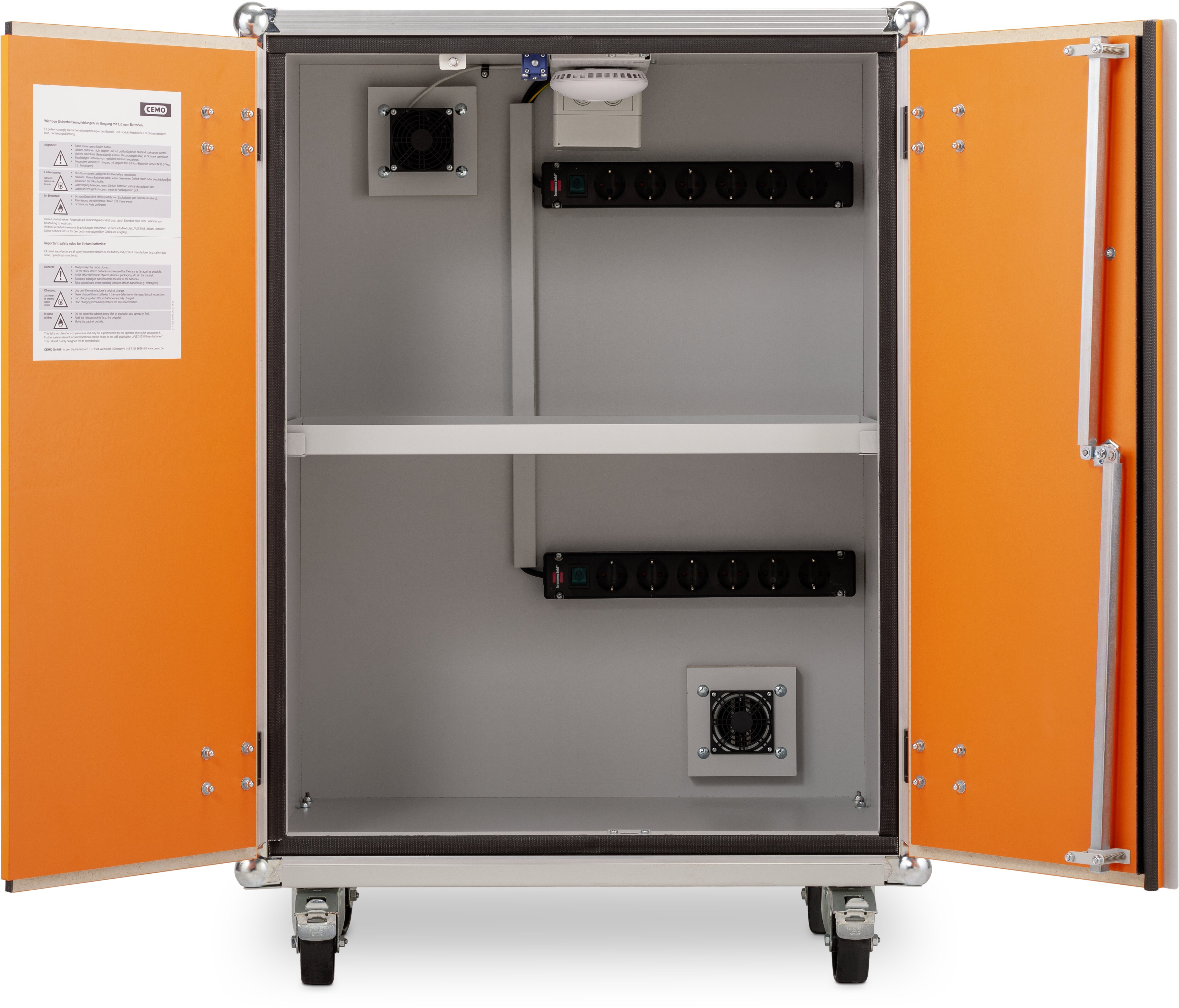 cemo Battery charge cabinet premi + 8/10 1-phase with castors