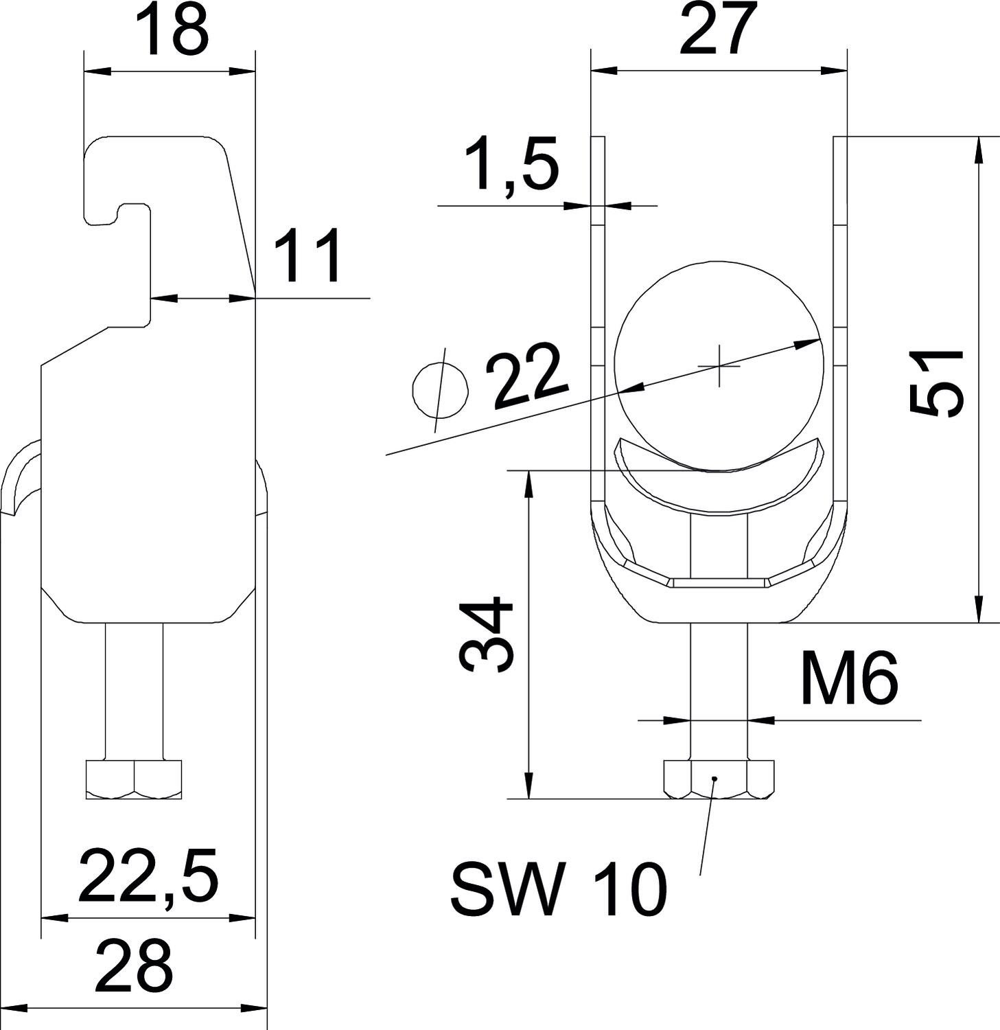 obo bettermann Kabelhållare 2056  16-22mm vfz