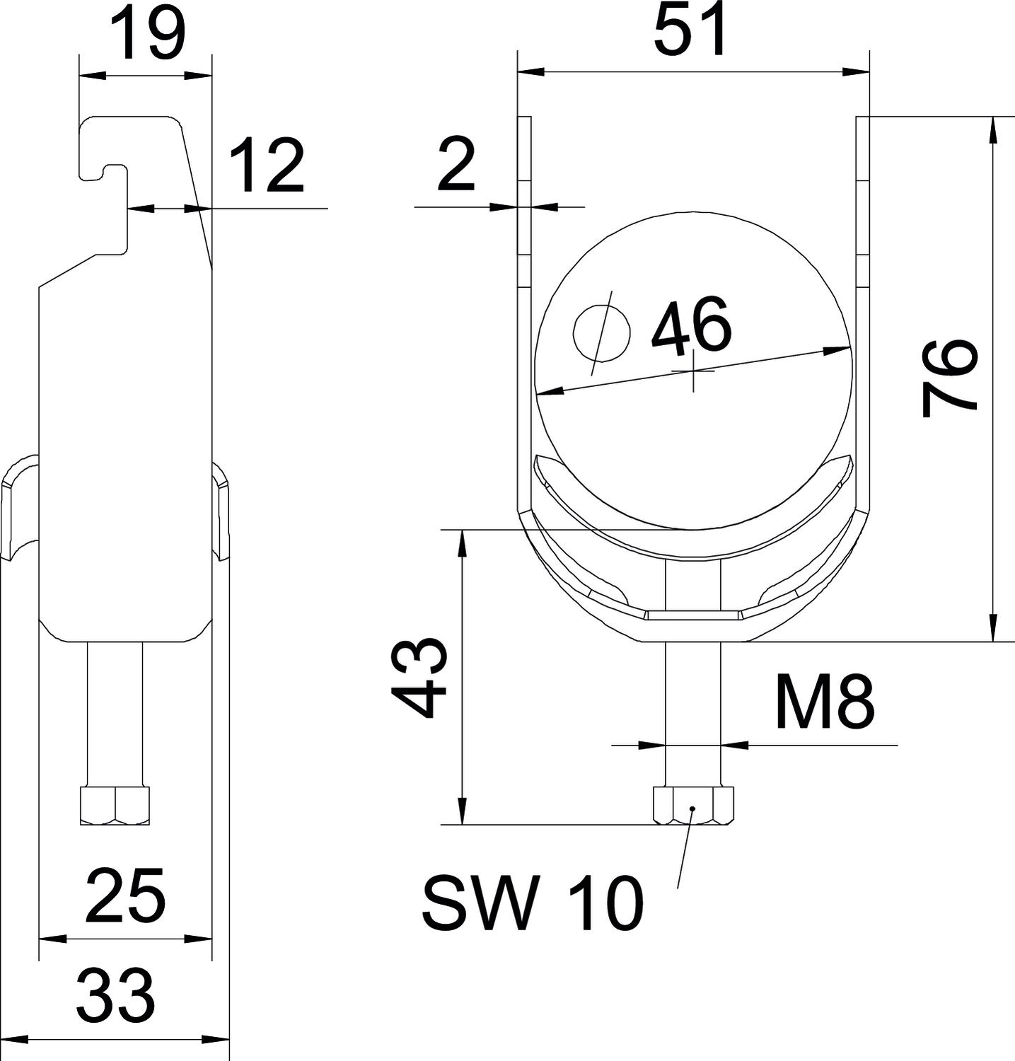 obo bettermann Kabelhållare 2056  40-46mm vfz