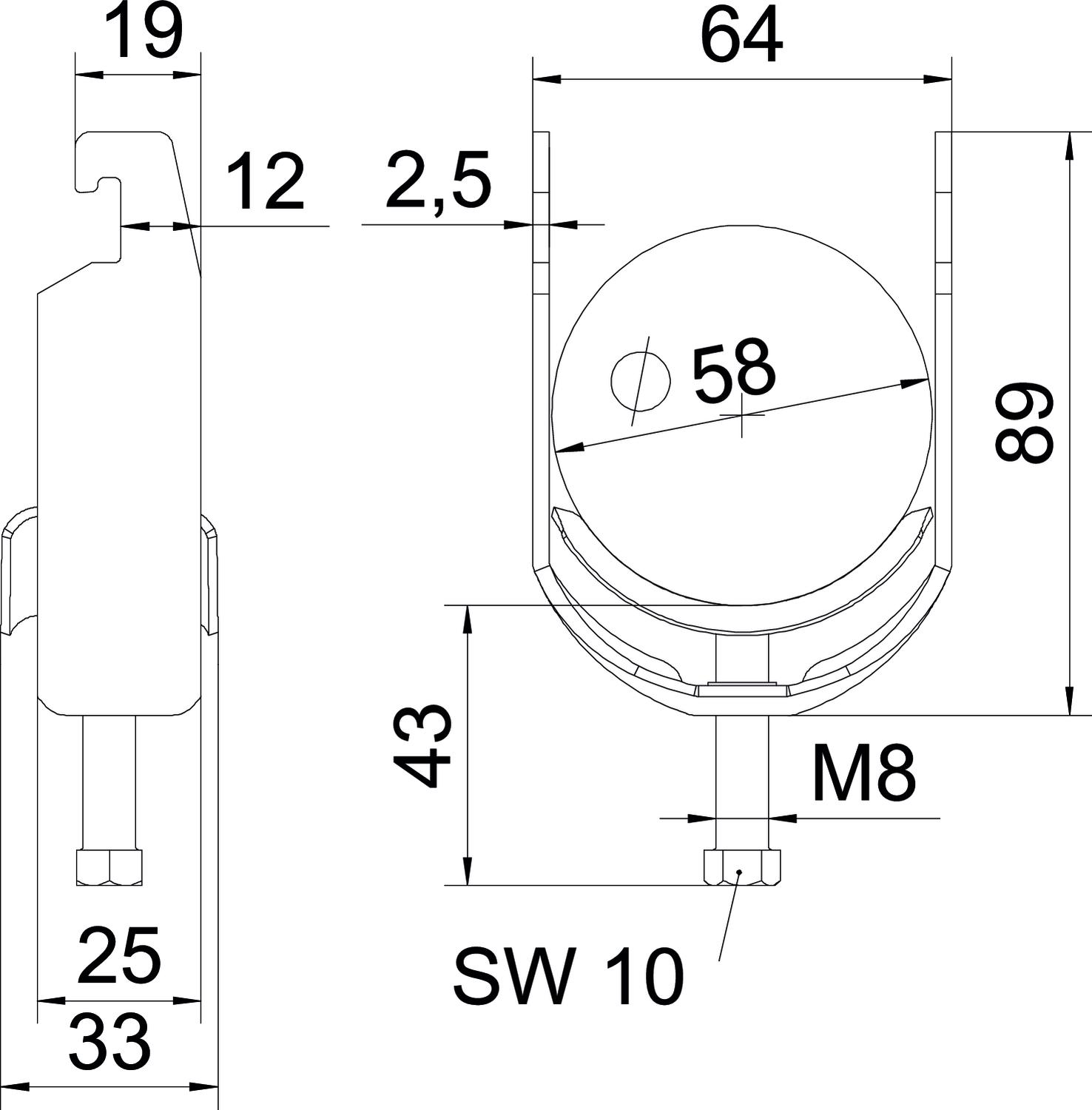 obo bettermann Kabelhållare 2056  52-58mm vfz